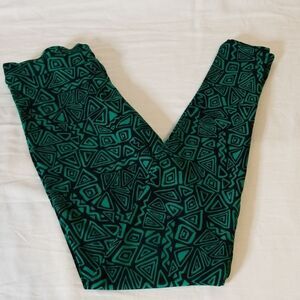 Forever 21 Green & Black‎ Cotton Blend Leggings Size XS